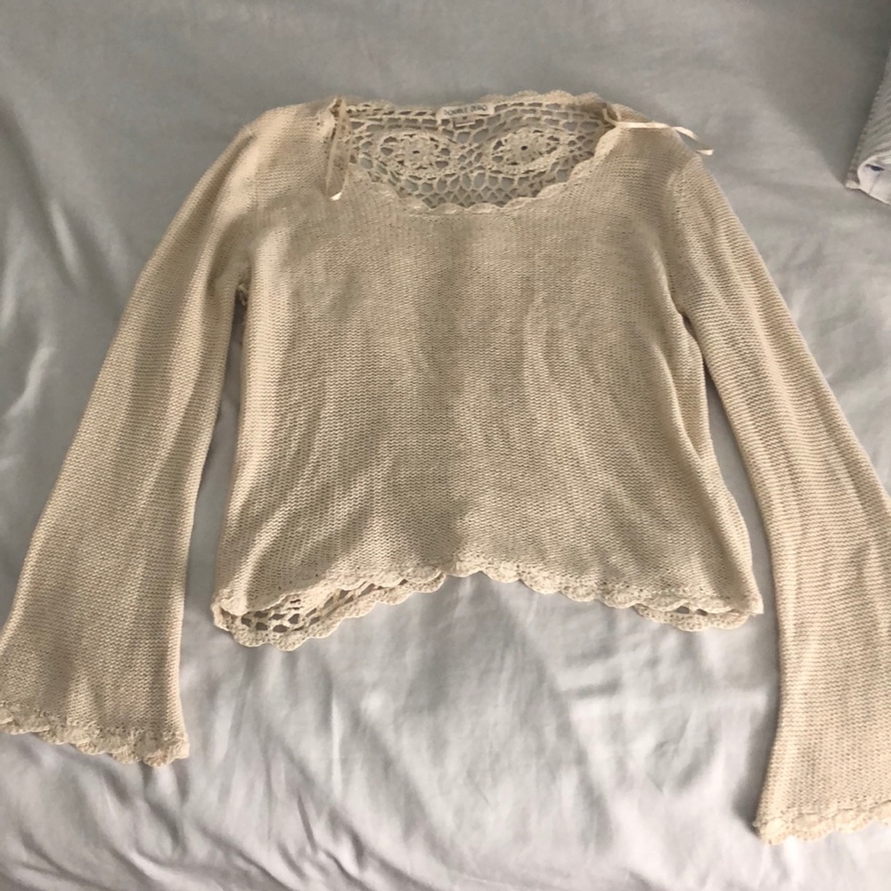Cream bell sleeve sweater
